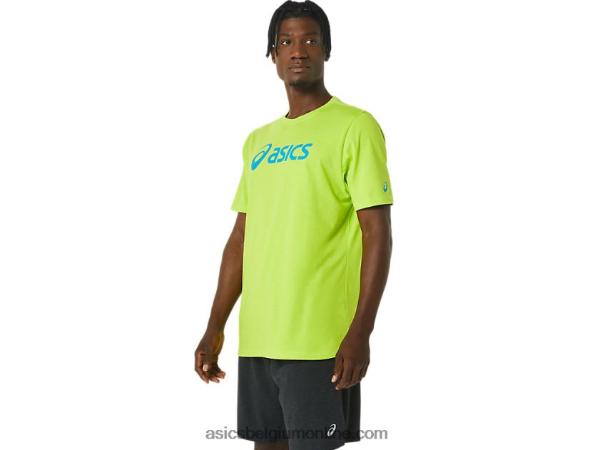 xg T-shirt met opklapbaar logo en korte mouwen V6HXR21121 limoenschil Asics