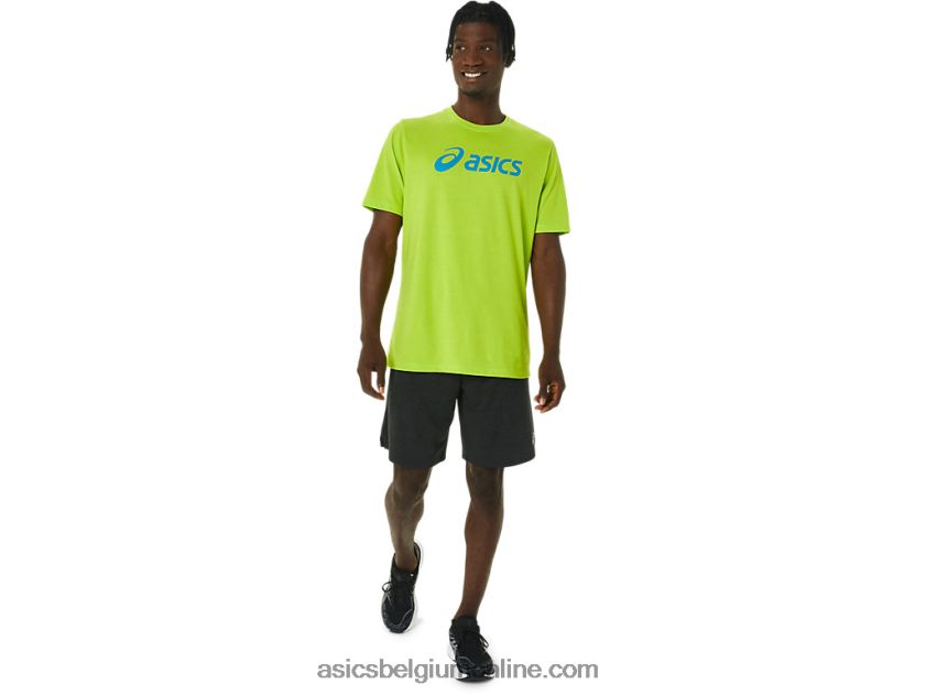 xg T-shirt met opklapbaar logo en korte mouwen V6HXR21121 limoenschil Asics