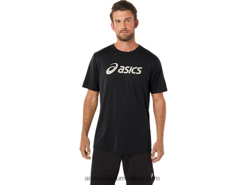 xg T-shirt met opklapbaar logo en korte mouwen V6HXR211 prestatie zwart Asics