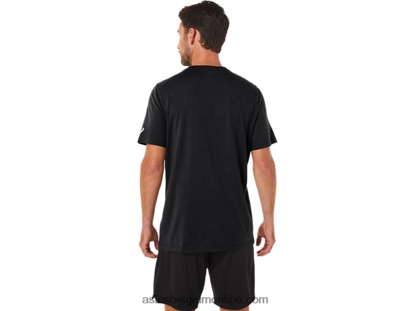 xg T-shirt met opklapbaar logo en korte mouwen V6HXR211 prestatie zwart Asics