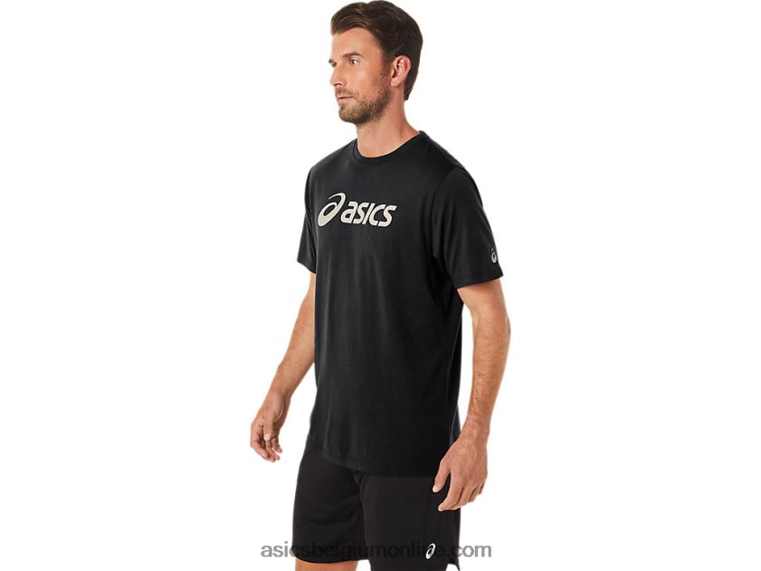 xg T-shirt met opklapbaar logo en korte mouwen V6HXR211 prestatie zwart Asics