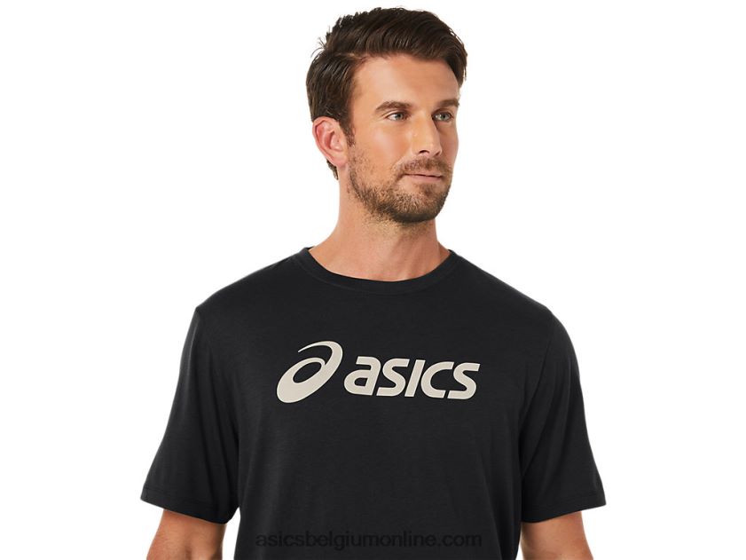 xg T-shirt met opklapbaar logo en korte mouwen V6HXR211 prestatie zwart Asics