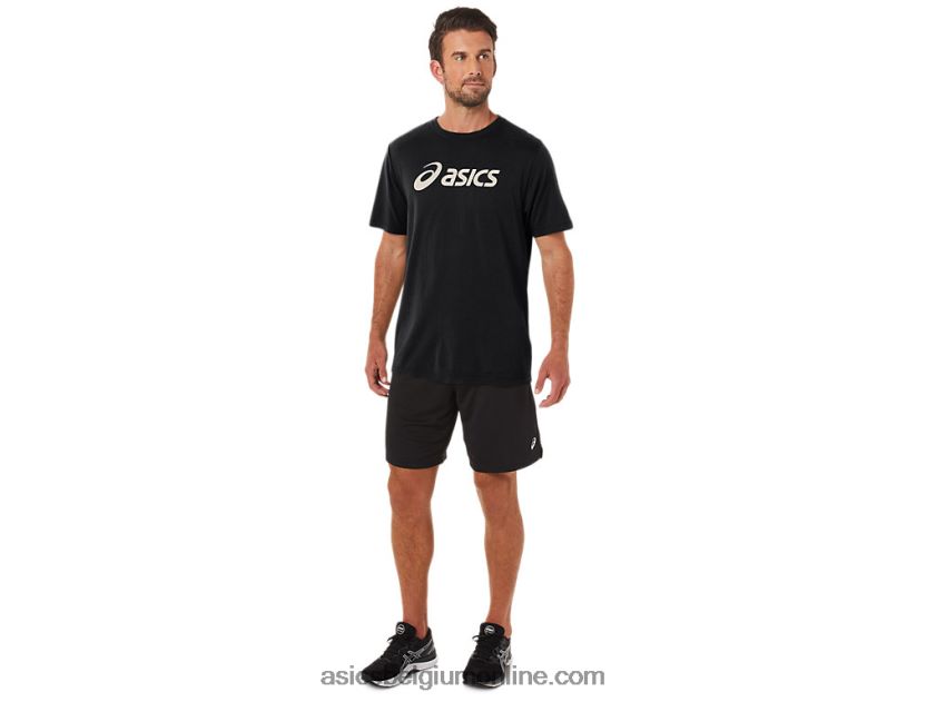 xg T-shirt met opklapbaar logo en korte mouwen V6HXR211 prestatie zwart Asics