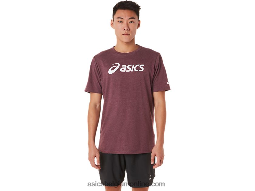 xg T-shirt met opklapbaar logo en korte mouwen V6HXR21463 diepe marsheide Asics