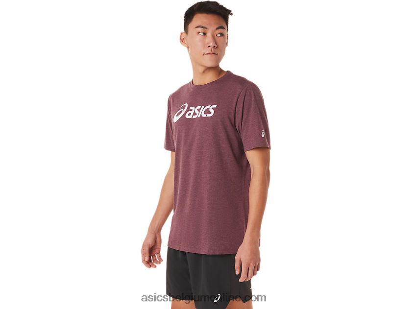 xg T-shirt met opklapbaar logo en korte mouwen V6HXR21463 diepe marsheide Asics
