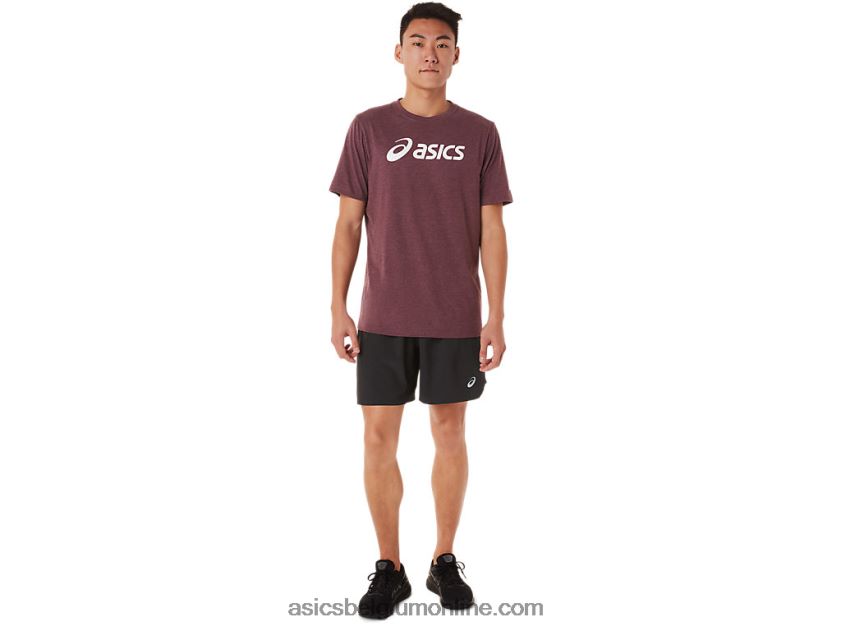 xg T-shirt met opklapbaar logo en korte mouwen V6HXR21463 diepe marsheide Asics