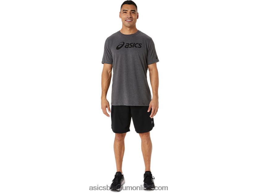xg T-shirt met opklapbaar logo en korte mouwen V6HXR22076 donkergrijze heide Asics
