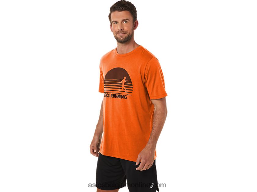 zonsopgang runner grafisch T-shirt V6HXR21186 goudsbloem oranje heide Asics