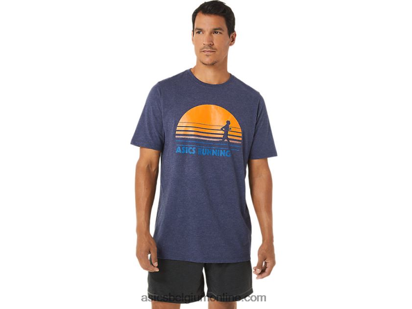 zonsopgang runner grafisch T-shirt V6HXR21262 peacoat heide Asics