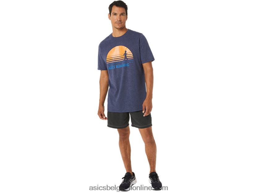 zonsopgang runner grafisch T-shirt V6HXR21262 peacoat heide Asics