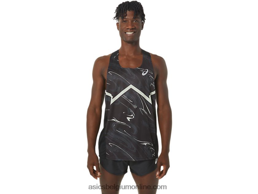 cj-line light singlet voor heren V6HXR2245 performance zwart/fluistergroen Asics
