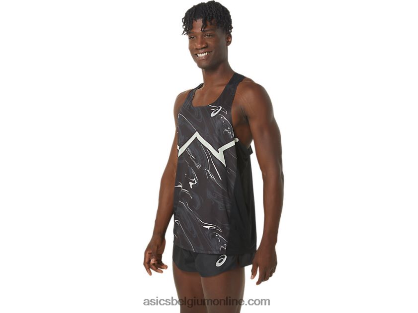 cj-line light singlet voor heren V6HXR2245 performance zwart/fluistergroen Asics