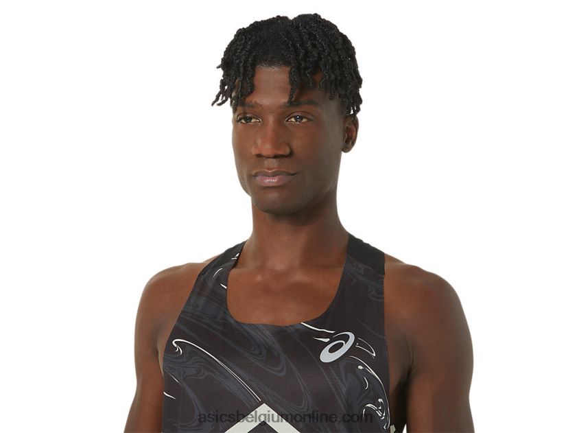 cj-line light singlet voor heren V6HXR2245 performance zwart/fluistergroen Asics