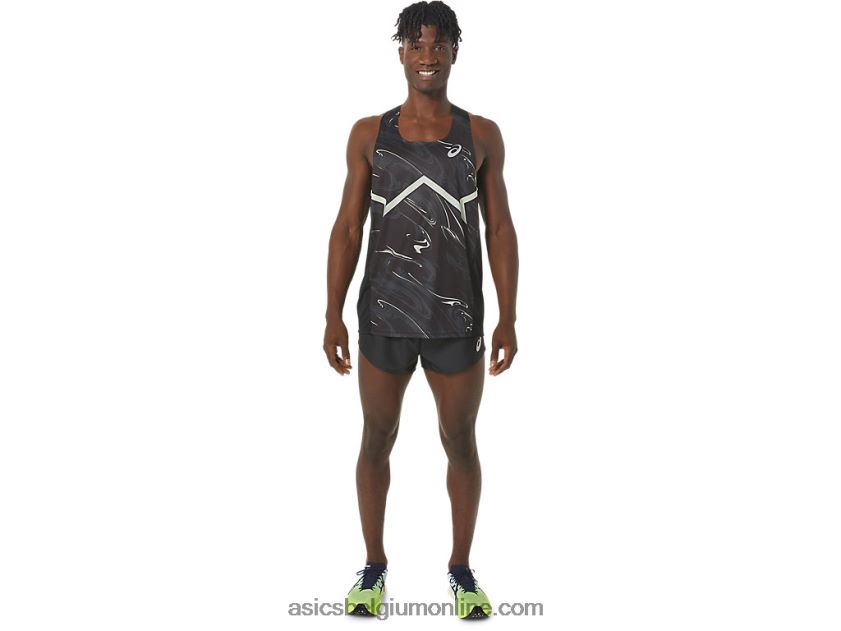 cj-line light singlet voor heren V6HXR2245 performance zwart/fluistergroen Asics
