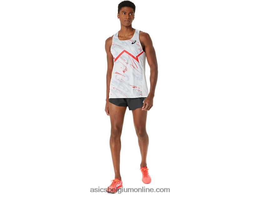 cj-line light singlet voor heren V6HXR2276 gletsjergrijs/elektrisch rood Asics