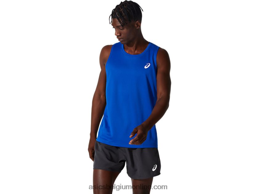 heren zilveren singlet V6HXR22001 blauw Asics