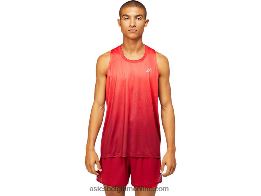 kasane singlet voor heren V6HXR21798 elektrisch rood/bordeaux Asics