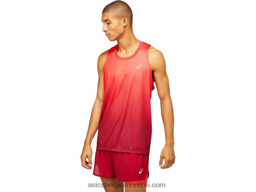 kasane singlet voor heren V6HXR21798 elektrisch rood/bordeaux Asics