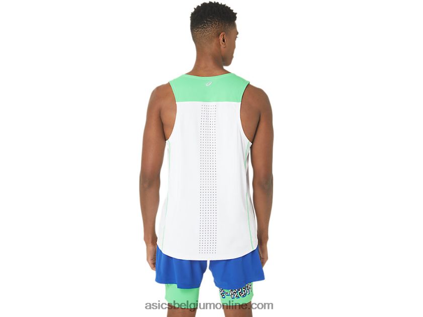 nieuw sterk hergebruikt hardloopsinglet voor heren V6HXR230 wit/spoor Asics