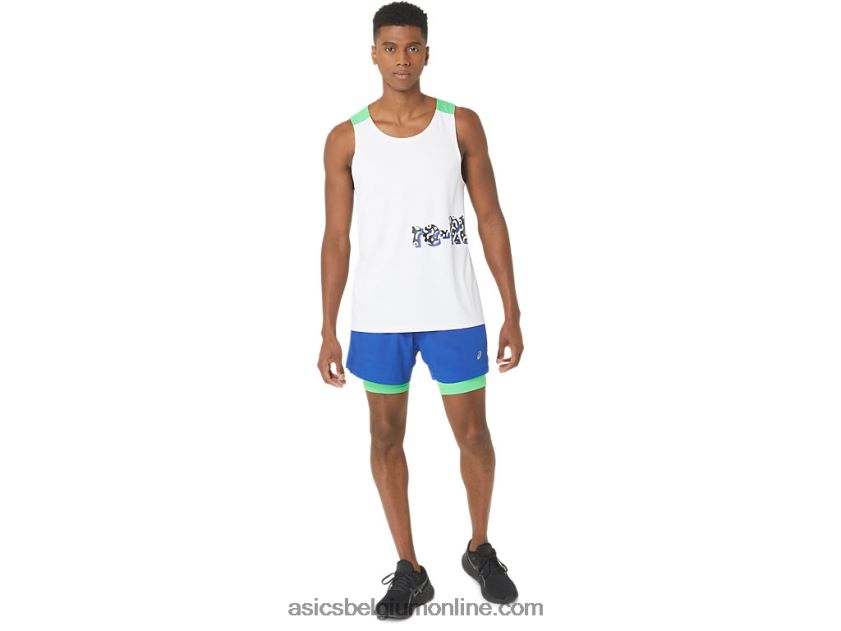 nieuw sterk hergebruikt hardloopsinglet voor heren V6HXR230 wit/spoor Asics