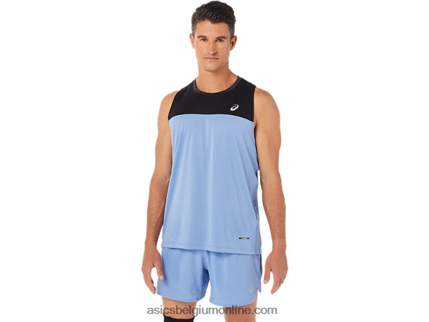 race-singlet voor heren V6HXR21332 uitvoering zwart/blauw harmonie Asics