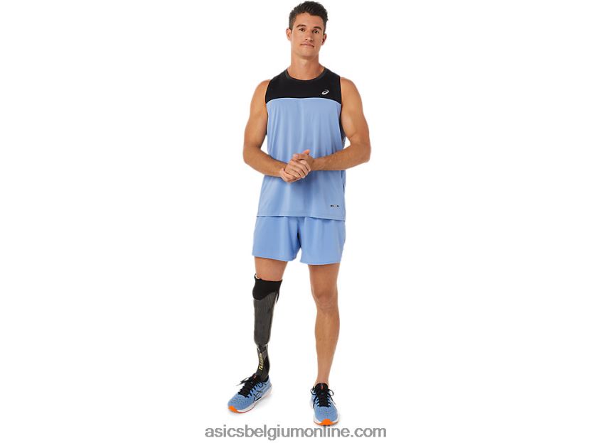 race-singlet voor heren V6HXR21332 uitvoering zwart/blauw harmonie Asics
