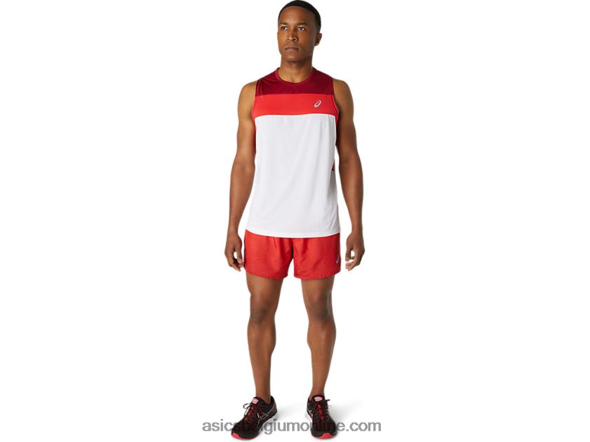 race-singlet voor heren V6HXR21737 schitterend wit/bordeaux Asics