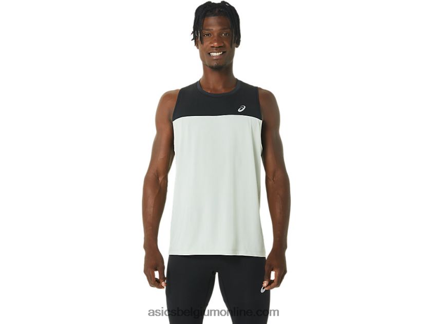 race-singlet voor heren V6HXR2375 prestatie zwart/licht salie Asics
