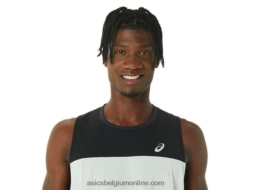 race-singlet voor heren V6HXR2375 prestatie zwart/licht salie Asics