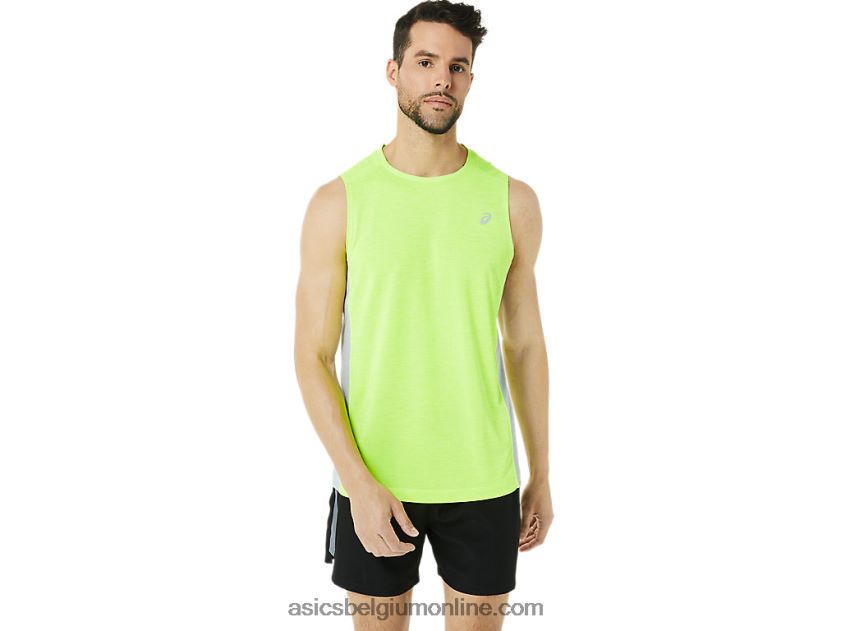 train sana muscle-tanktop voor heren V6HXR21372 gevarengroen/piemonte grijs Asics