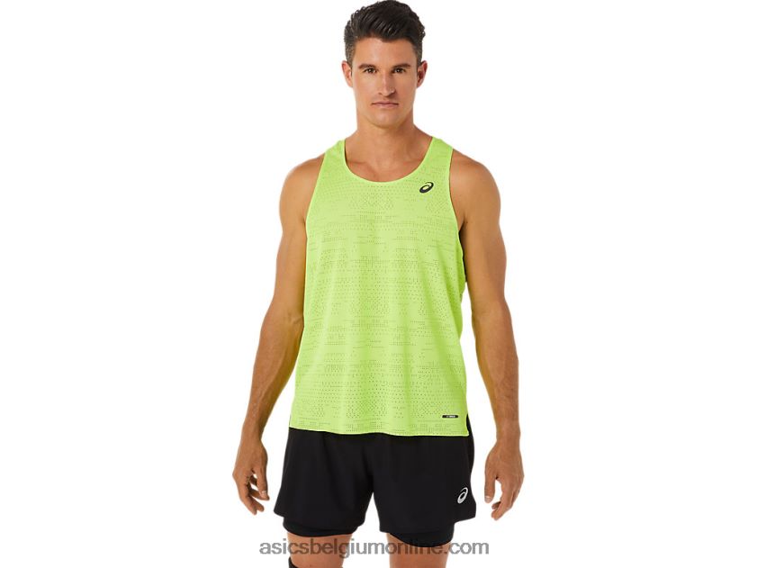 ventilate actibreeze-singlet voor heren V6HXR21391 gevaar groen Asics