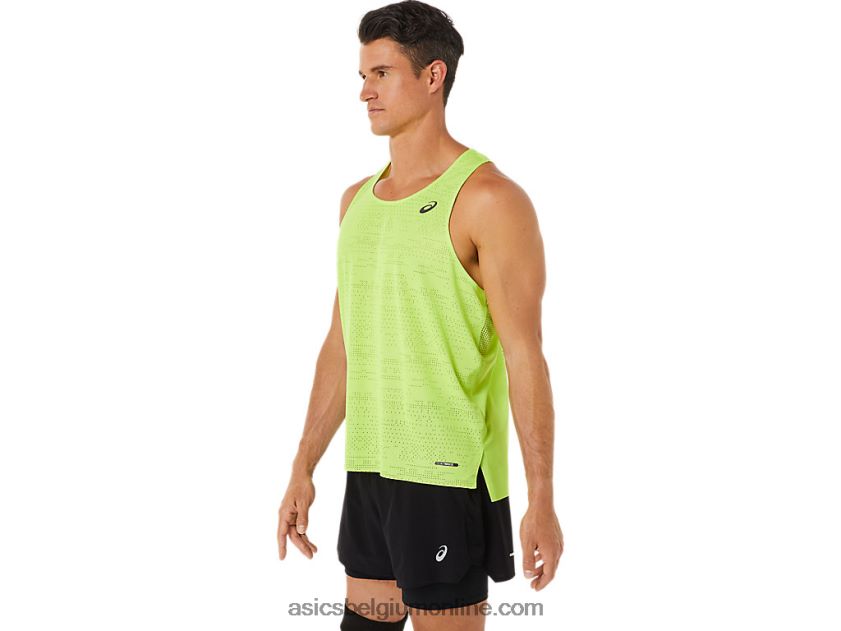 ventilate actibreeze-singlet voor heren V6HXR21391 gevaar groen Asics