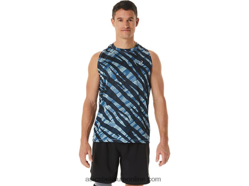 wild camo-singlet voor heren V6HXR21113 azuur/performance zwart Asics