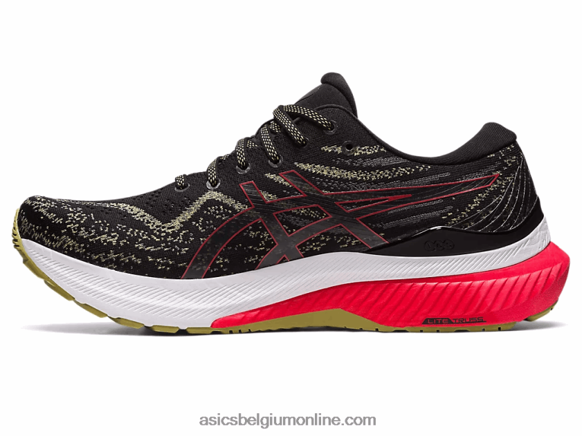 gel-kayano 29 breed V6HXR2429 zwart/elektrisch rood Asics