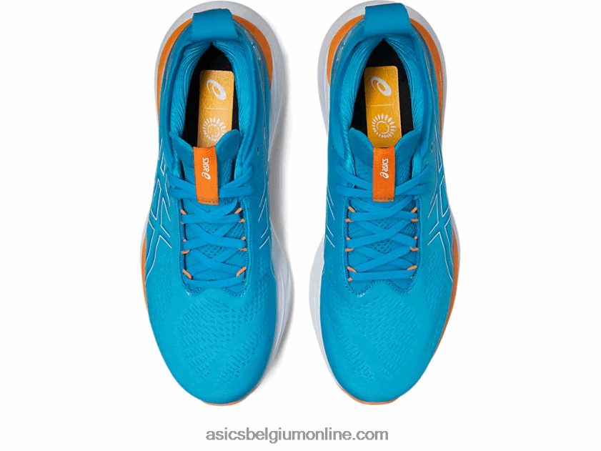 gel-nimbus 25 extra breed V6HXR2191 eilandblauw/sunperzik Asics