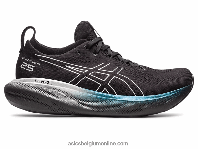 gel-nimbus 25 platina V6HXR2342 zwart/puur zilver Asics