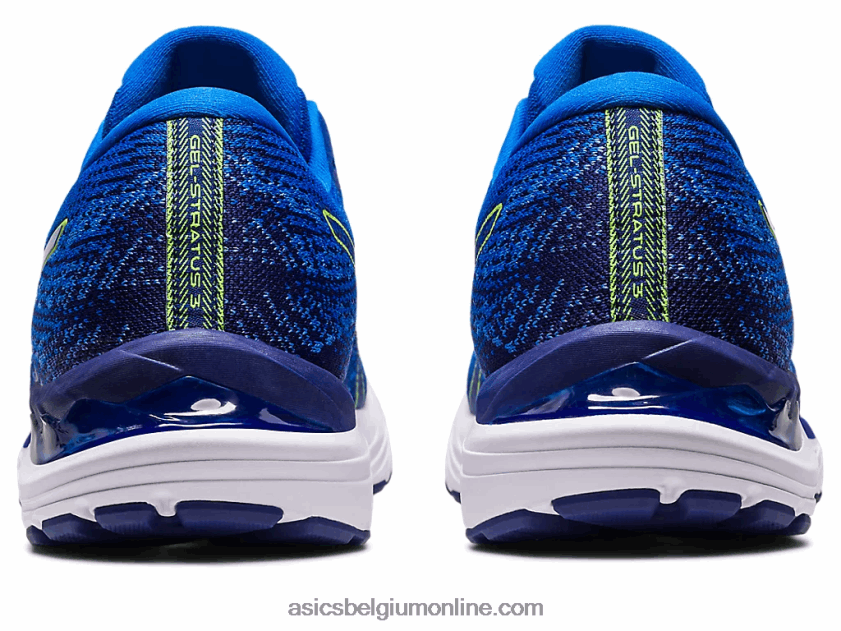 gel-stratus 3 gebreid V6HXR2248 elektrisch blauw/veiligheidsgeel Asics