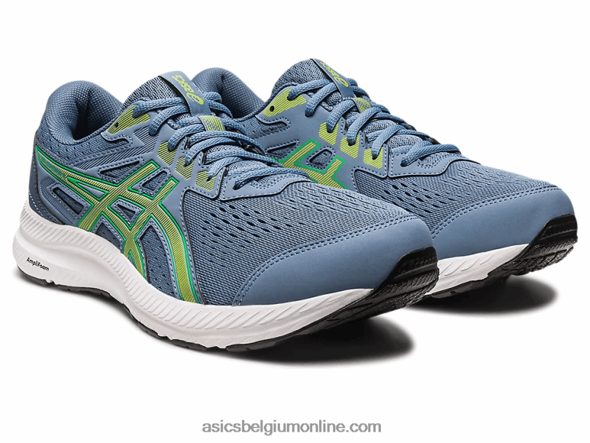 gel strijd 8 V6HXR2530 staalblauw/limoenschil Asics