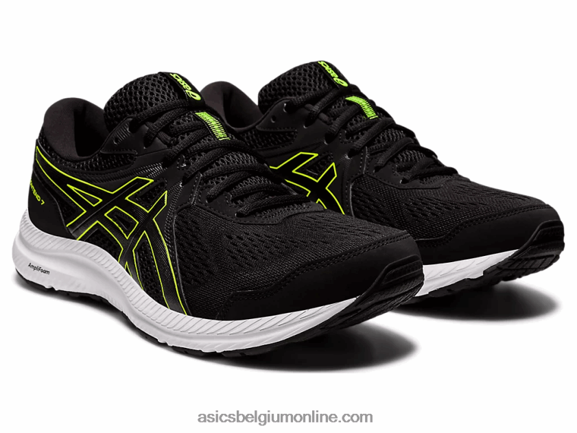 gelcontend 7 extra breed V6HXR21951 zwart/gevarengroen Asics