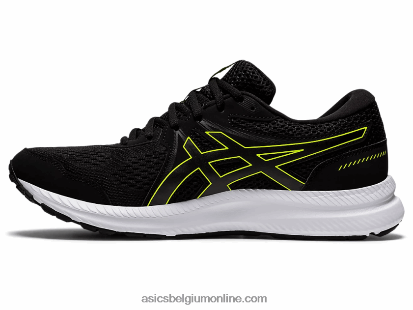 gelcontend 7 extra breed V6HXR21951 zwart/gevarengroen Asics