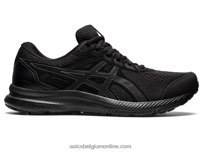 gelcontend 8 extra breed V6HXR2713 zwart/draagtas grijs Asics