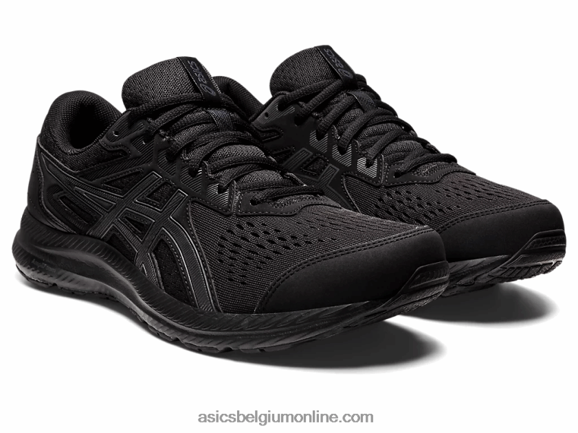 gelcontend 8 extra breed V6HXR2713 zwart/draagtas grijs Asics