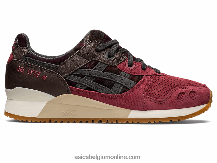 gel-lyte iii og V6HXR2747 borst rood/obsidiaan grijs Asics