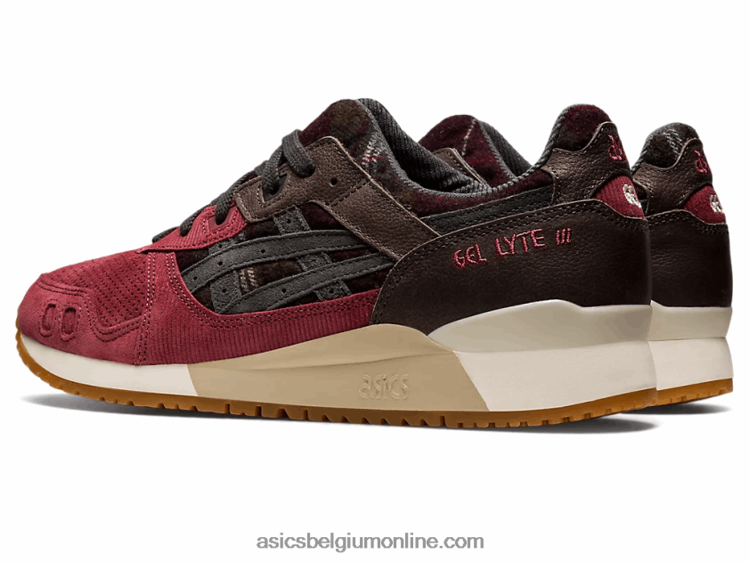 gel-lyte iii og V6HXR2747 borst rood/obsidiaan grijs Asics