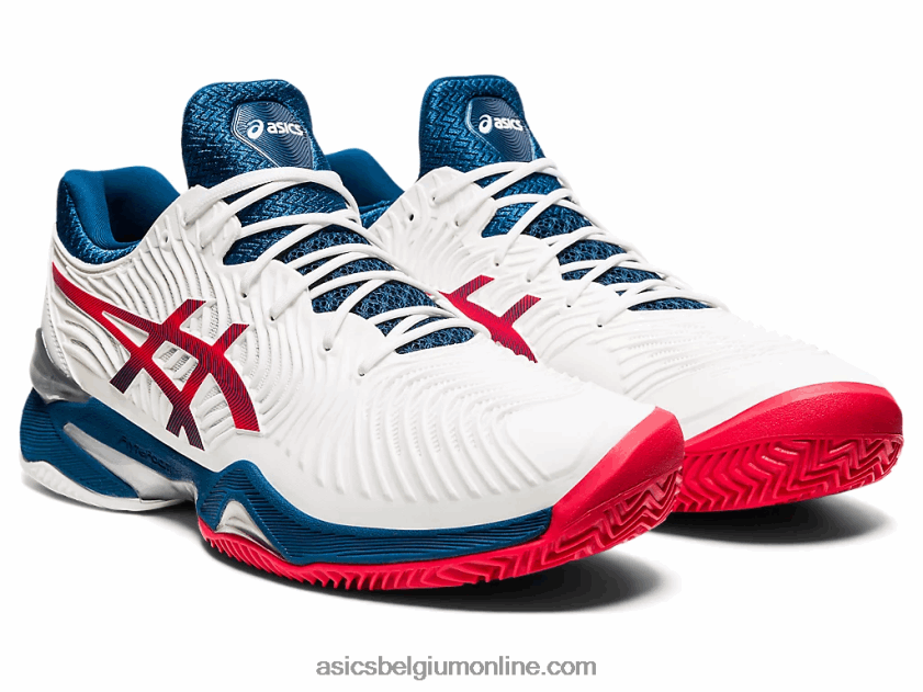 baan ff 2 klei V6HXR21995 wit/makoblauw Asics