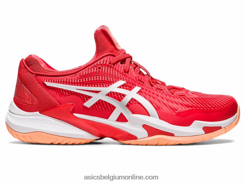 rechtbank ff 3 novak V6HXR263 vurig rood/wit Asics