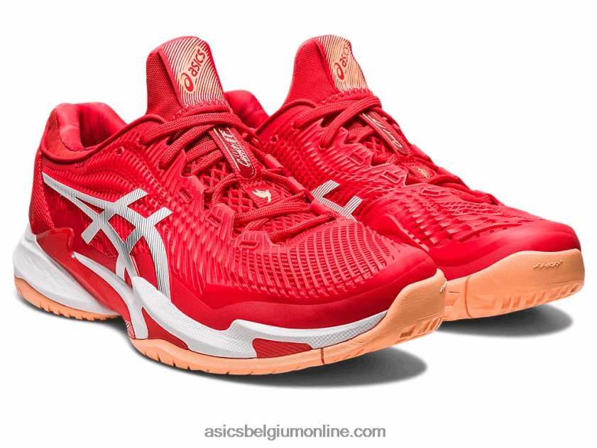 rechtbank ff 3 novak V6HXR263 vurig rood/wit Asics