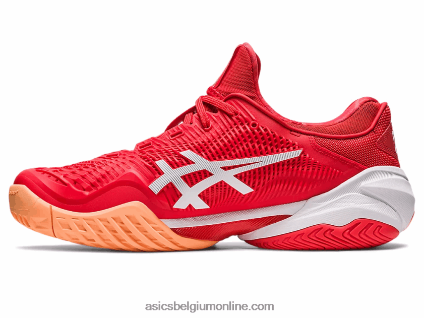 rechtbank ff 3 novak V6HXR263 vurig rood/wit Asics
