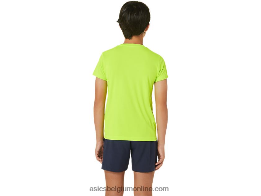 tennisshirt met korte mouwen voor kinderen V6HXR24239 gevaar groen Asics