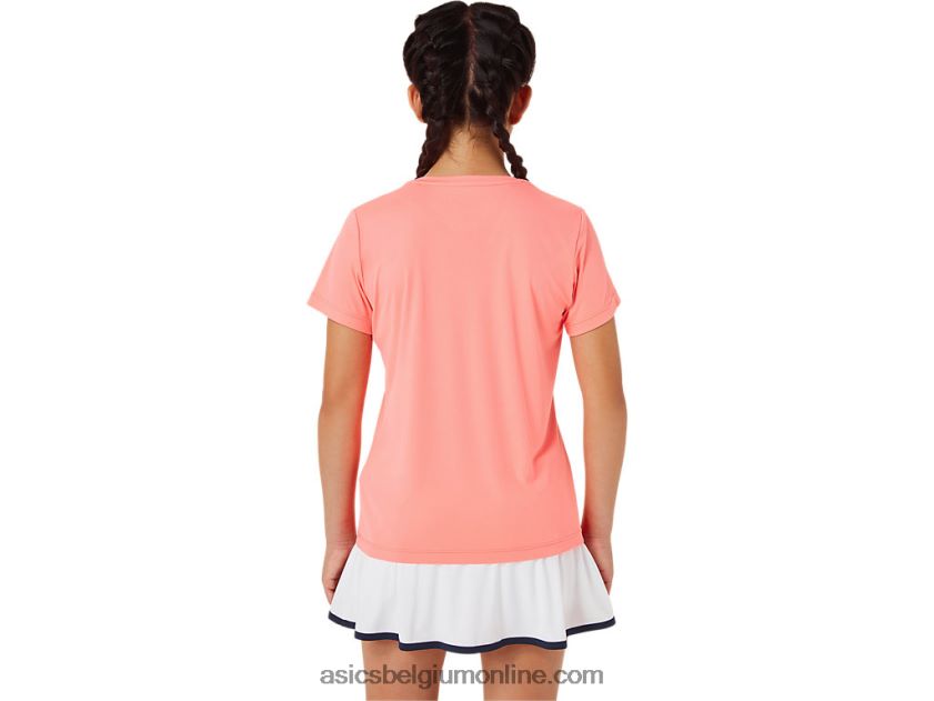 tennisshirt met print voor kinderen V6HXR24237 guave Asics
